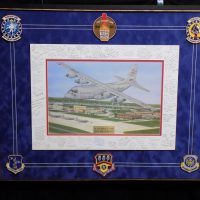 Military retirement signed mat A signed military retirement mat and certificate, custom framed